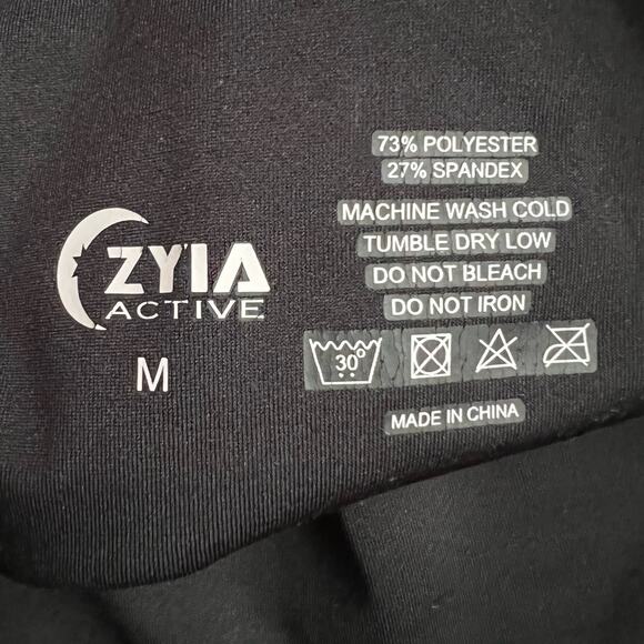 Zyia Leggings Womens 4 Black Mesh Stripe Crop Pants - Picture 5 of 8